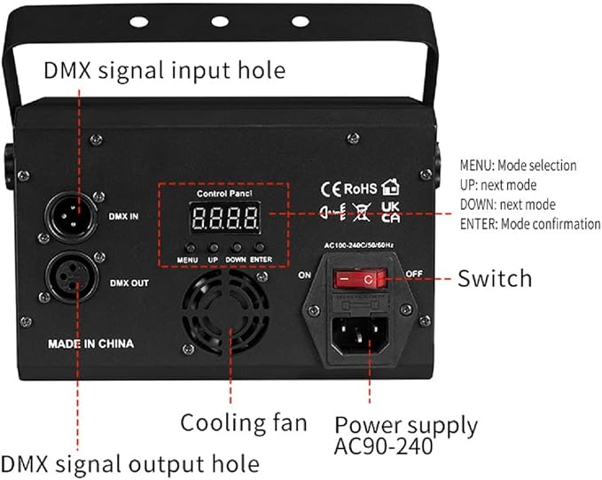 Party Lights DJ Disco Light DMX512 Voice-Controlled RGB Multi-Effect Stage Lighting stroboscopic Family Gatherings Weddings KTV Clubs, Karaoke Holiday Decorations Atmosphere Lighting Light Shows