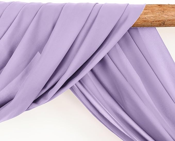 LINXTAR Wedding Arch Draping Fabric 30'' x 18FT Sheer Chiffon Arch Drape Backdrop 1 Panel Lilac Drape for Bridal Shower Baby Shower Photo Booth Church Decor Birthday Party Outdoor Decoration