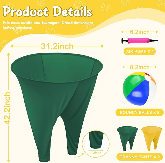 Granny Pants Yard Game Giant Granny Pants Outdoor Game Includes Bouncy Balls & Air Pumps Hilarious Outdoor Games for Adults and Family Backyard Gatherings Beach Games Team-Building Activities
