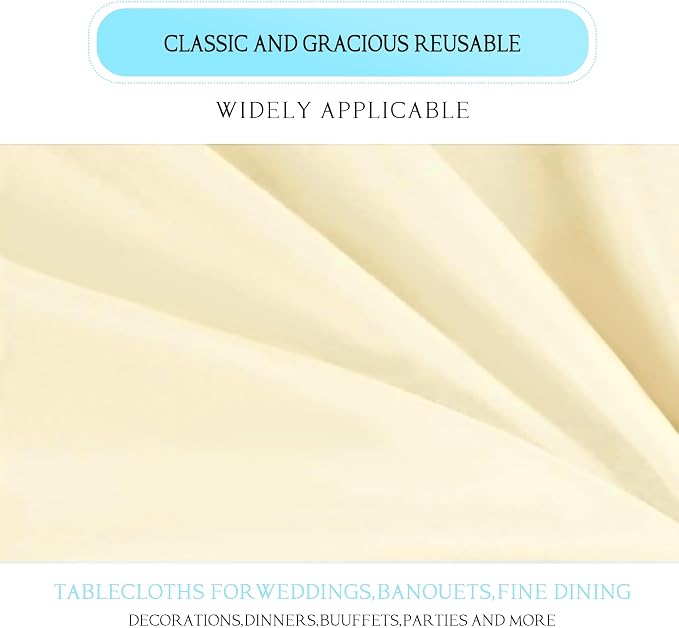 10 Pack Beige Tablecloth 60x102 inch Polyester Fabric Tablecloths for 6 Foot Rectangle Tables Wrinkle Resistant Tablecloth Washable Table Covers for Party Wedding Events and Camping