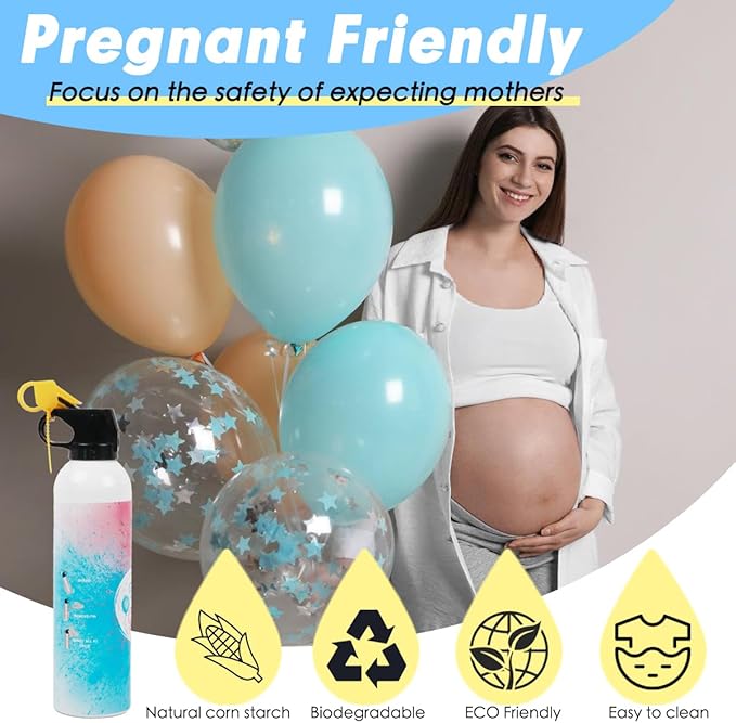 Gender Reveal Giant Size Fire Extinguisher 2 Packs Large 100% Biodegragable Blue Smoke Spray Color Powder Smoke Bomb | Blasts 10+ Feet 700g| Baby Gender Reveal Party Decorations & Ideas