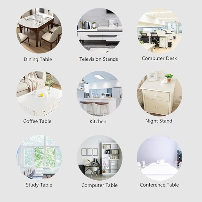 Clear Table Cover Protector 42 x 42 Inch, 1.5mm Thick Plastic Desk Protector Mat, Square Waterproof PVC Placemats, Transparent Mat for Desktop, Dining Room Table, Dresser, Writing Desk