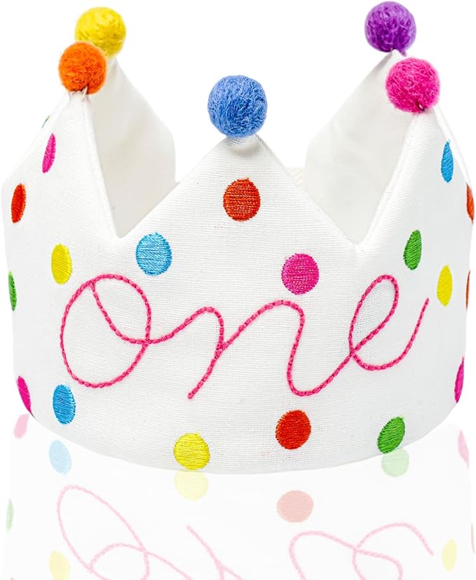 Personalized Hand Embroidered Birthday Hats Unique Happy Birthday Crowns Cute Party Hat for Boy Girl Fit All Ages