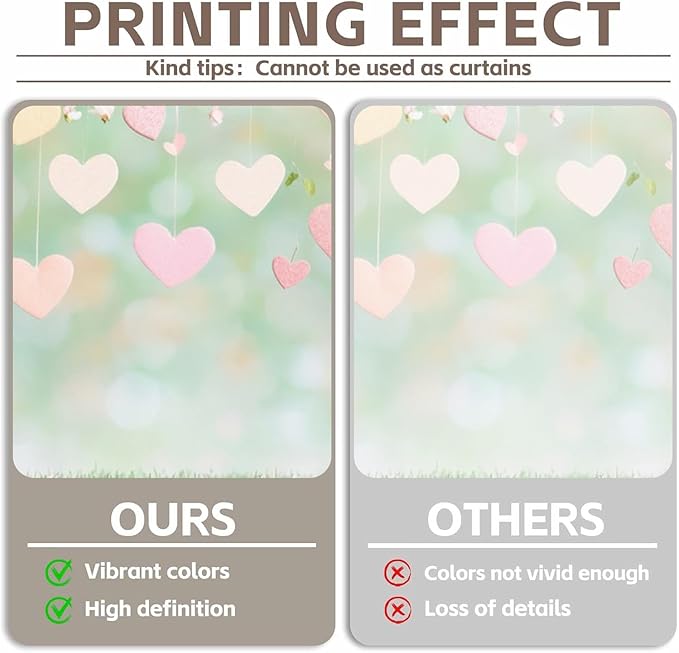 13x6ft Vinyl Green Valentines Backdrop Light Green Grass Hearts Photo Background Bridal Engagement Valentines Backdrop for Photography Party Decorations