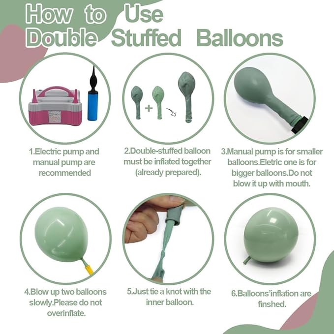 Dusty Green Pink Balloon Arch Double Stuffed Pastel Baby Pink Light Green White Cream Balloon Metallic Gold Latex Balloons for Baby in Bloom Birthday Bridal Shower Wedding Party Decorations