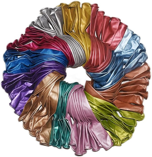300 Pack Metallic Balloons 12 Inch Chrome Shiny Assorted Colors Latex Rainbow Bulk Balloon 12 Kinds Colorful for Birthday Wedding Bridal Baby Shower Supplies Party Decorations