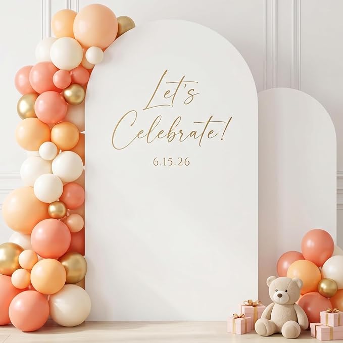 GRENTY Metal Arch Backdrop Stand and Cover Set 7.2FT/6FT, Wedding Arch Frame with Spiral Rotating Joint and 2 Wrinkle-Resistant Cover for Birthday, Anniversary, Wedding, Party, Baby Shower