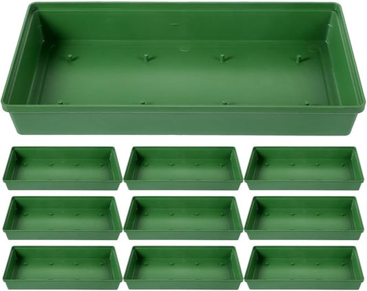 EXCEART 10Pcs Green Plastic Floral Foam Trays for Flower Arrangements Reusable Flower Mud Fixing Plates for Weddings, Parties and Home Decor, 10.23 X 4.72 X 1.57 Inch