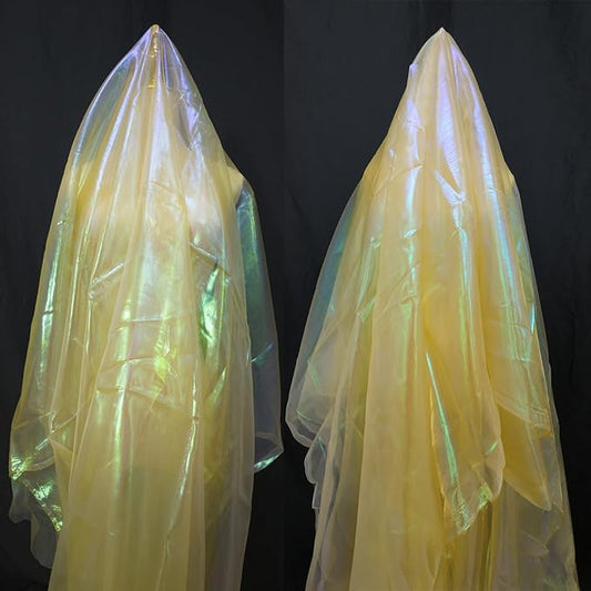 3.3 Yards Apricot Iridescent Organza Fabric - 59" Wide | Sheer Shiny Organza for Wedding Decorations, Party Supplies, Fairy Costumes, Doll Clothes, Craft & Sewing Projects