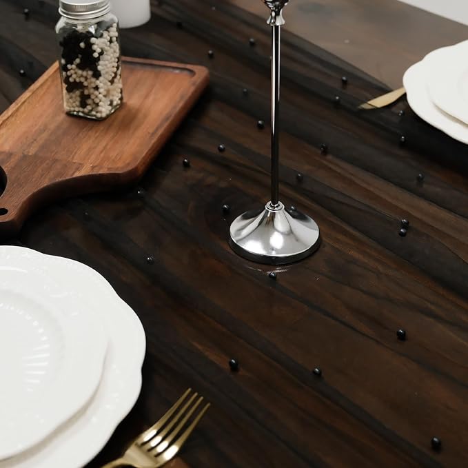 Set of 1 Pearl Table Runner 10ft, 29 * 120 Inch Black Table Cloth Pearl Sheer Tulle Table Cover,Pearl Table Runner for Wedding Party Baby Shower Birthday Home Decor
