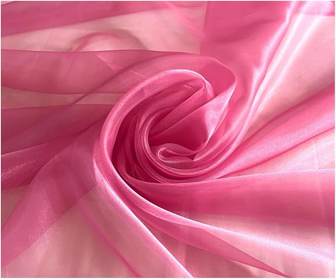 MDS Pack of 85 Yard Sheer Organza Fabric for Wedding Party Home Event Banquet Decorations, Backdrop Curtain Craft Dress Sewing Fashion DIY Crystal Organza Tulle Fabric Bolt 44” Wide - Coral