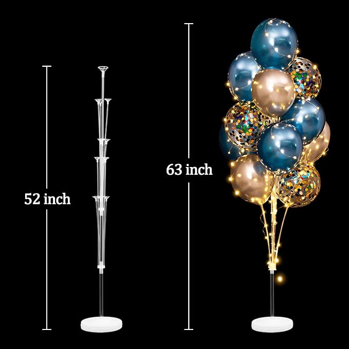 Balloon Stand Kit for Floor with String Light 2 Set Rolay Blue Centerpieces Balloon Holder Decoration for Wedding Christmas Adult Birthday Party Men Bachelor Party