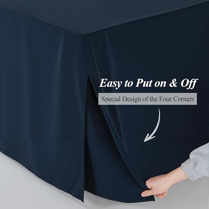 Shillance 1 Pack Navy Blue Square Tablecloth for 34x34 Inch Card Table Cover Waterproof Oil-Proof Spill-Proof Polyester Square Fitted Tablecloth for Wedding Parties Display Trade Show
