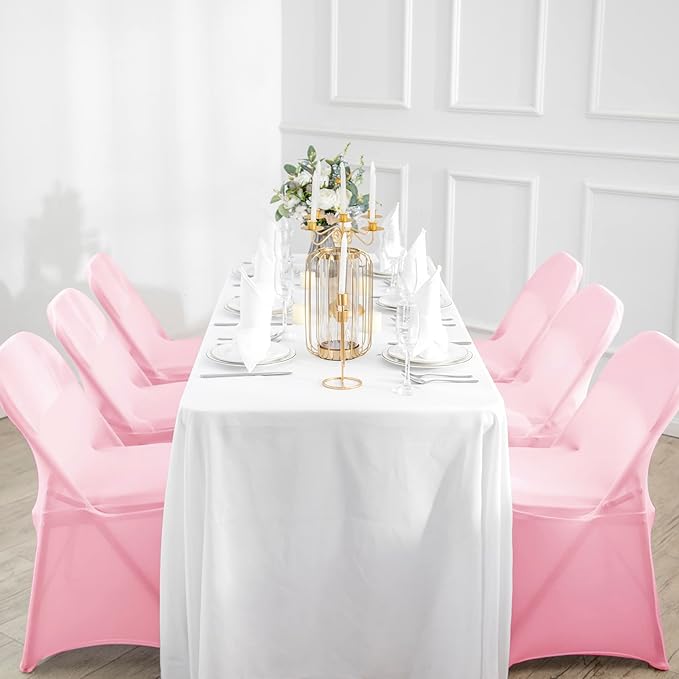 magalo 20 Pack Pink Spandex Folding Waterproof Chair Cover, Stretch Chair Cover Protector for Wedding, Party, Dining Banquet and Other Special Events