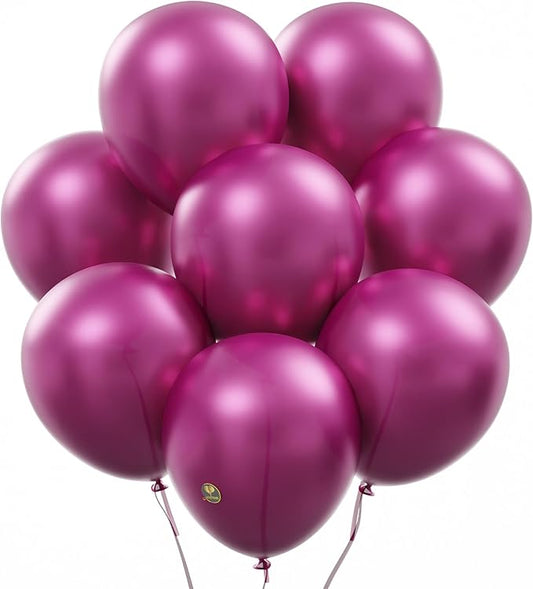 AFTERLOON® Biodegradable Balloons 24 pcs Pearlized Fuchsia 12 Inch, Pearlescent Thickened Extra Strong Latex Helium Float, Colorful Bulk Color ballon baloon Globos Para Decoration De Fiestas Kids