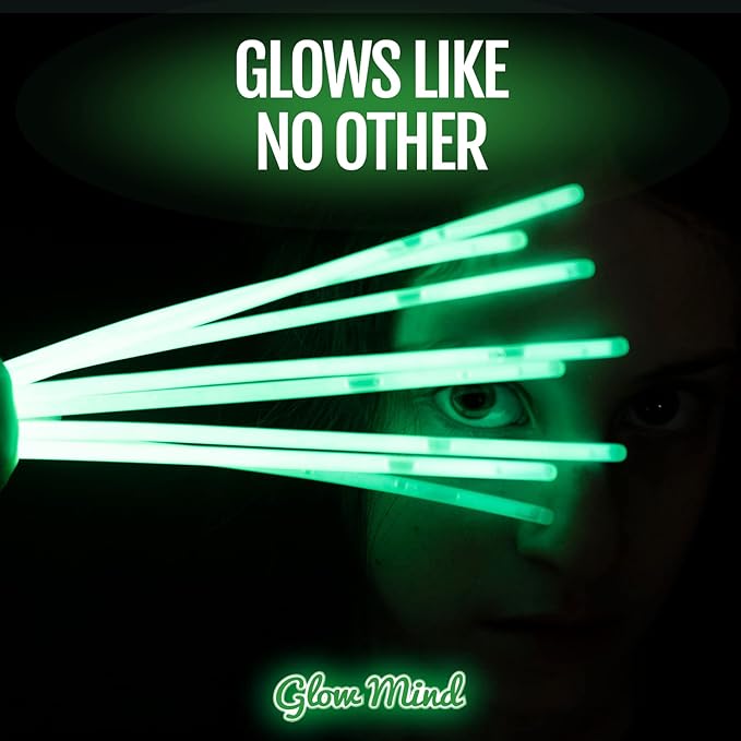 300 Ultra Bright Glow Sticks Bulk - Halloween Glow in the Dark Party Supplies Pack - 8" Glowsticks Party Favors with Bracelets and Necklaces