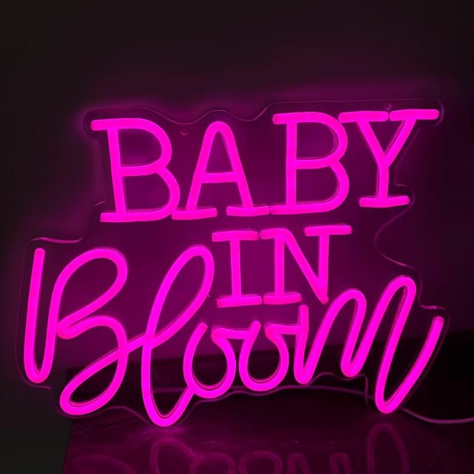 Baby In Bloom Neon Light, Neon Sign Light Decor, Baby Shower Led Light, Bedroom Neon Lights, Wall Decoration