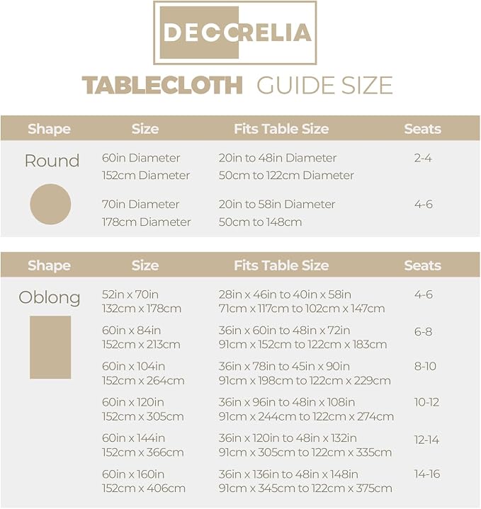 Decorelia Faux Linen Farmhouse Table Cloth 60"x104" for 6 ft Rectangle Table, Beige Waterproof Outdoor Washable Cloth Tablecloth for Rectangular Dining Room Kitchen Outdoor Party Restaurant Decor