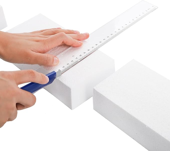 YOUEON 12 PCS Craft Foam Blocks, 8x4x2 Inch White Thick Foam Rectangle Blocks, Polystyrene Bricks for Arts and Crafts, Sculptures, Modeling, Packing, School, Home