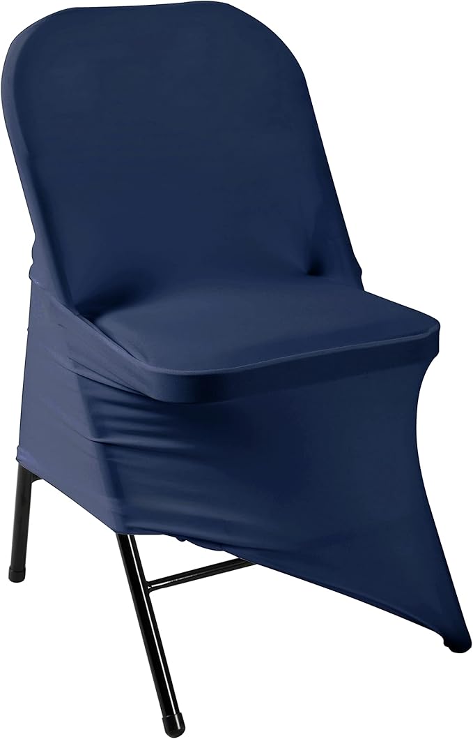 Spandex Chair Cover,12PCS,Living Room Folding Chair Covers,Removable Chair Covers Washable Protector Stretch Chair Cover for Party, Banquet,Wedding Event,Hotel(Navy)
