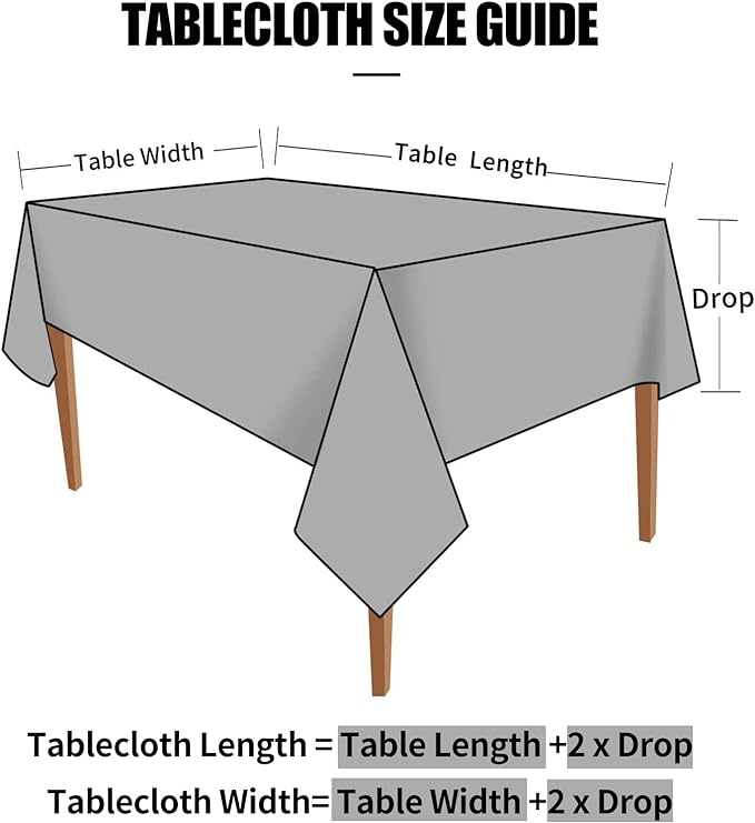 Smiry Rectangle Table Cloth, Waterproof Heavy Duty Vinyl Tablecloths, Wipeable Washable Table Cover for Kitchen and Dining Room (Grey, 60" X 84")