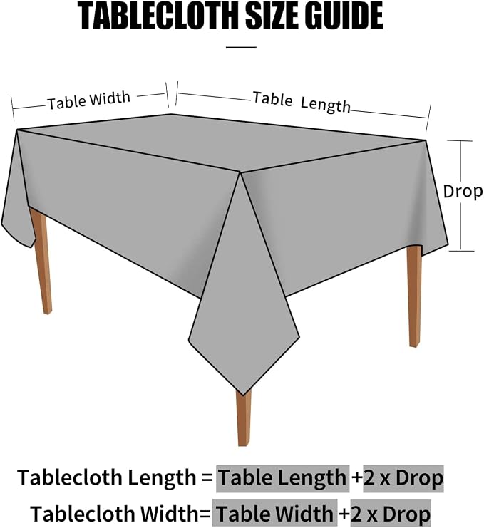 Smiry Rectangle Table Cloth, Waterproof Heavy Duty Vinyl Tablecloths, Wipeable Washable Table Cover for Kitchen and Dining Room (Black, 54" X 120")