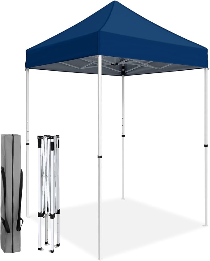 COOS BAY 5x5 Pop Up Canopy Tent, Portable Lightweight Sun Shelter with Carry Bag, Easy Setup Outdoor Canopy for Beach, Camping, Sports & Backyard Shade, Dark Blue