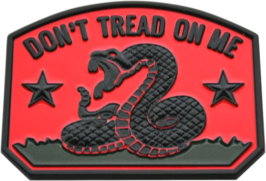 1x Gadsden Flag Rattlesnake Car Emblem 3D Decal Sticker with Don't Tread ON ME Slogan Fit for Car Truck Motorcycle Window Door and Flat Surface (Black Red)