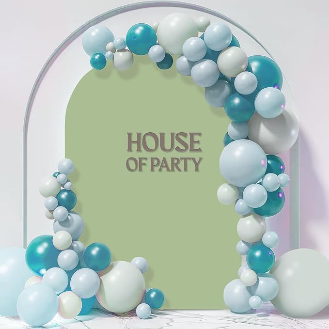 FANPROMS Wedding Arch Cover 2.6x6FT Sage Green Spandex Arch Cover Backdrop Fabric for Birthday Balloon Party Decor Chiara Arch Backdrop Stand Cover Round Top Garland Arch Covering for Baby Shower