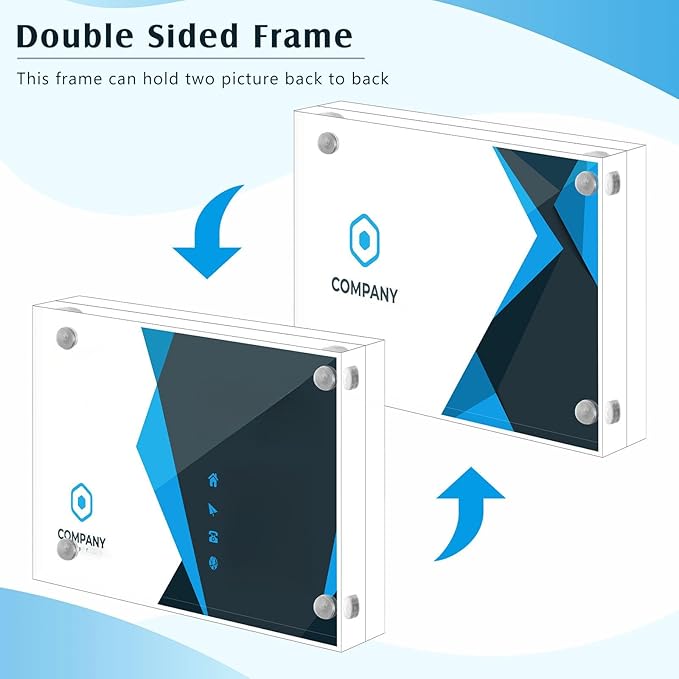 Kigley 48 Pcs 2.5 x 3.5 Inch Mini Acrylic Picture Frames, Clear Acrylic Photo Business Card Frame Desktop Display Double Sided Wallet Size Frame Freestanding Frames for Film Photos Cards Stamp