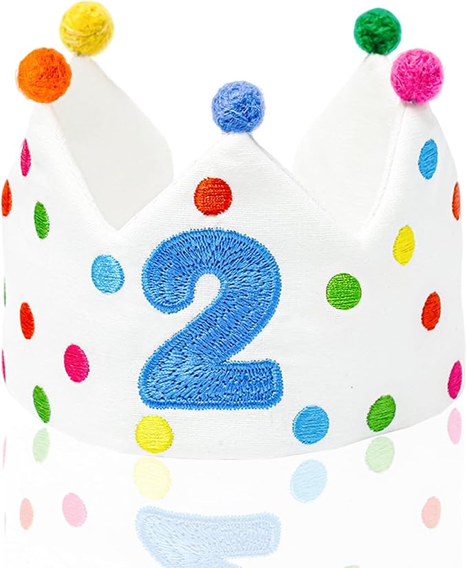 Personalized Hand Embroidered Birthday Hats Unique Happy Birthday Crowns Cute Party Hat for Boy Girl Fit All Ages