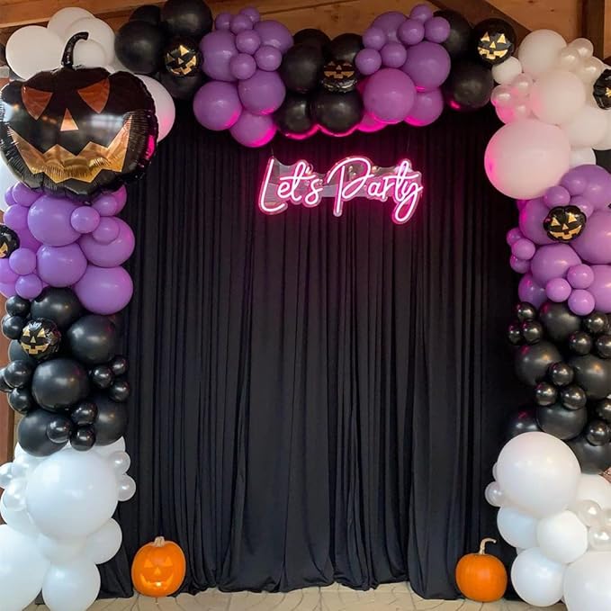 Black Backdrop Curtains Parties: Solid Polyester Backdrop Fabric Wall Backdrops Stage Wedding Decorations Drape 30ftx8ft