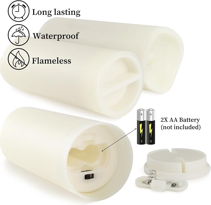 fclayvts 60-Pack LED Flameless Candles with Remote Control - Perfect for Parties, and Special Occasions (Three Sizes)