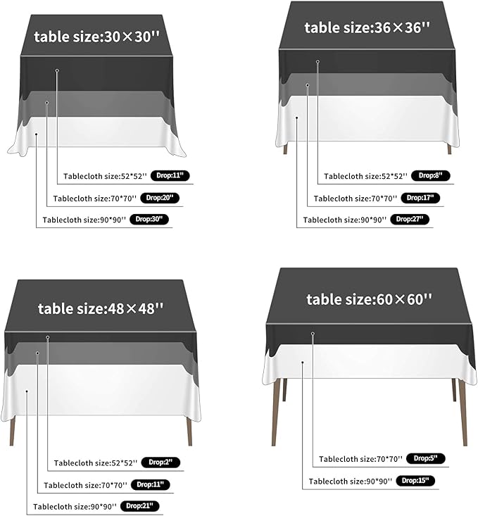 Fokitut 2 Pack Waterproof Square Tablecloth, 52x52 Inch, Stain Resistant and Wrinkle Polyester Table Cloth, Fabric Table Cover for Kitchen Dining, Wedding, Party, Holiday Dinner-Ivory
