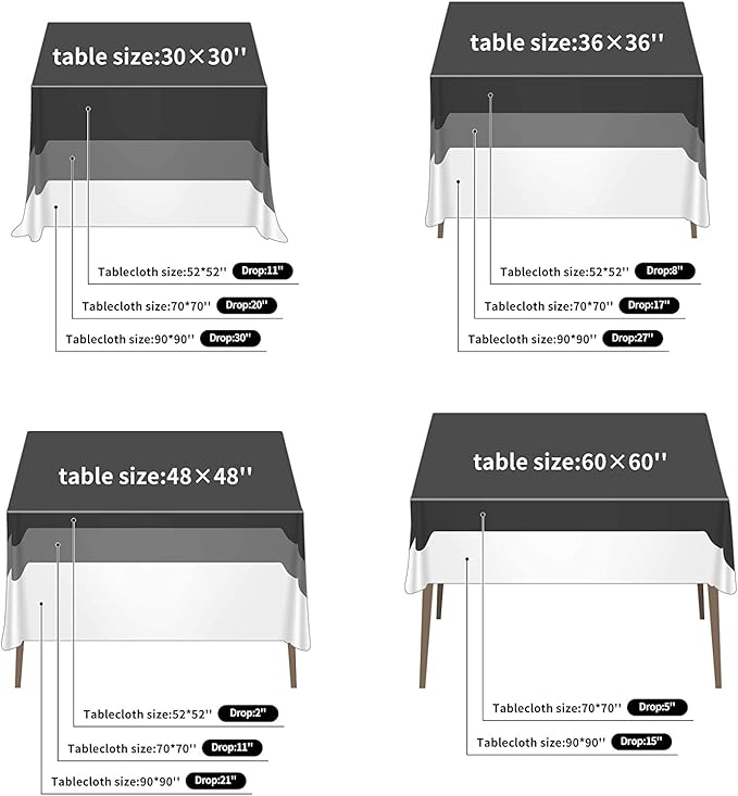 Fokitut 2 Pack Waterproof Square Tablecloth, 52x52 Inch, Stain Resistant and Wrinkle Polyester Table Cloth, Fabric Table Cover for Kitchen Dining, Wedding, Party, Holiday Dinner-Royal Blue