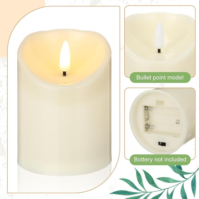 Yunlly 16 Set Rose Candle Rings Wreaths 3 Inch Center with Flameless LED Candles Artificial Rose Light Garland Fake Electric Votive Tealights Bulk Funeral Wedding Table Centerpieces Decor(White)