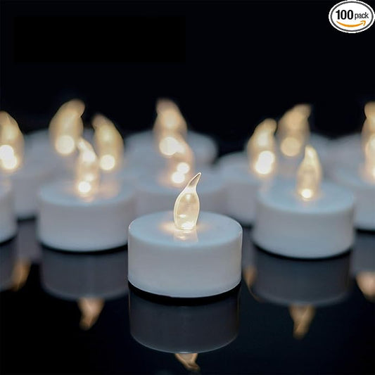 YIWER Battery Tea Lights Candles - LED Tea Lights 200 Hours Pack of 100(Warm White)|50 * 2