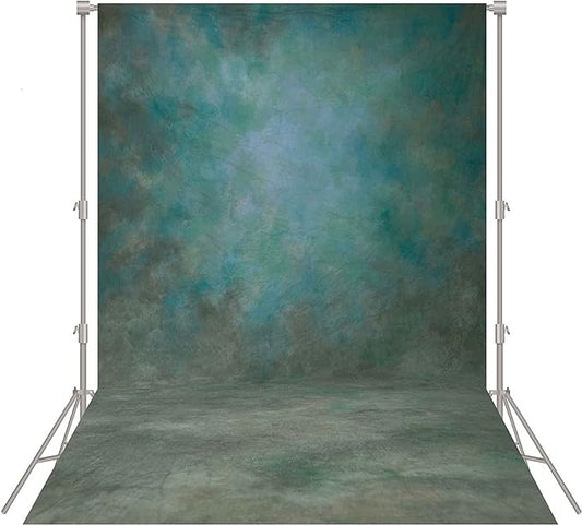 Abstract Professional Photography Backdrop for Portrait Photo Props Booth Background Photoshoot Studio with Polyester Fabric Roller Pocket on Top (8x10ft,Green,No Stand)