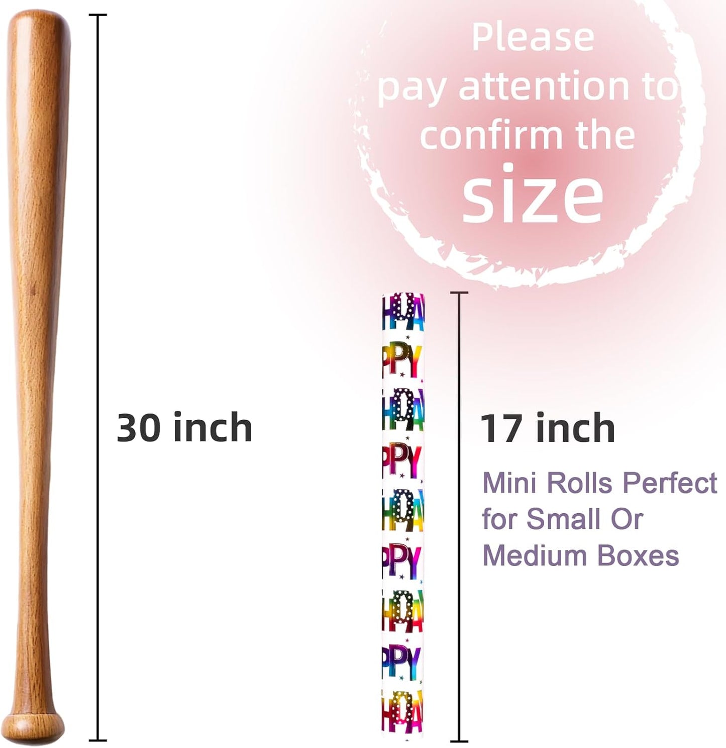 Yarcony Birthday Wrapping Paper Roll, Gift Wrapping Paper, Colorful Foil Girl Happy Birthday Gift Wrap Rainbow Present Paper for Kids Boys Girls, Holiday,Party,Baby Shower(17 Inch X 33 Feet)