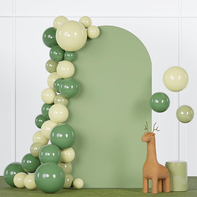 FANPROMS Spandex Arch Cover Sage Green 4.6x8FT Wedding Arch Cover Round Top Chiara Backdrop Cover Party Arch Stretch Cover Arched Backdrop Stand Cover for Reception Wedding Shower Event Decorations