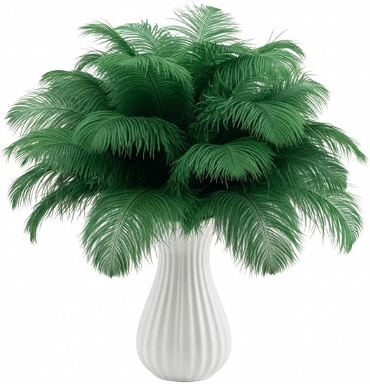 Lamar Feather 20Pcs 8-10'' Blackish Green Ostrich Feathers for Wedding Centerpieces, Crafts, Festival Deco, Party Decor, Floral Arrangement, Bohemian Home Decor (Blackish Green)
