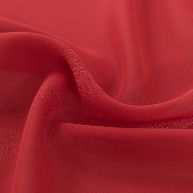6Pack 9ft Christmas Chiffon Table Runner 14x108 Inch Sheer Romantic Table Runner for Wedding Birthday Party Bridal Shower Outdoor Decoration-Red