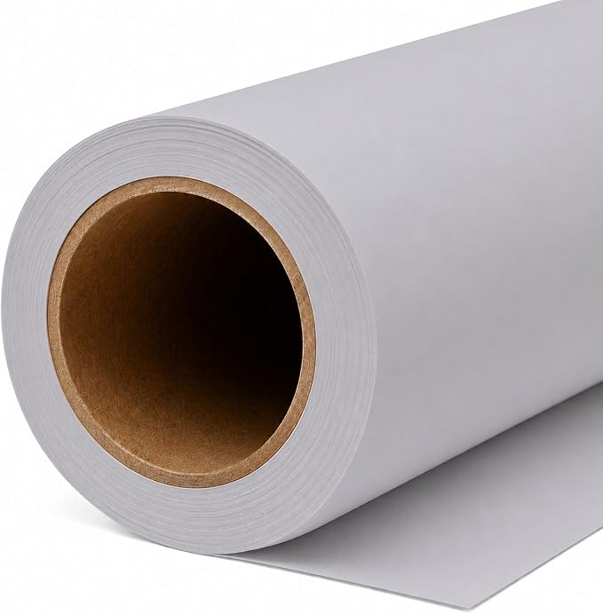 Yizhily Seamless Backdrop Paper Roll,53" x32.8', Heavyweight Matte Pursuit Grey Photo Background for Small Studio Headshots, Tabletop Product & Food Photography