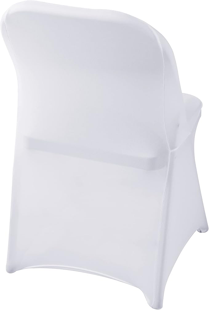 Spandex Chair Cover,100PCS,Living Room Folding Chair Covers,Removable Chair Covers Washable Protector Stretch Chair Cover for Party, Banquet,Wedding Event,Hotel(White)