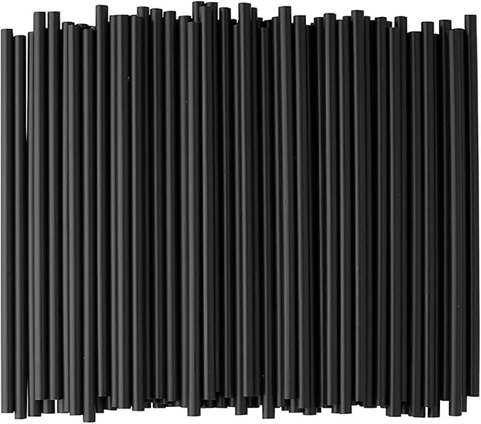 GDMINLO 100 Pack Paper Straws Black Eco-Friendly Drinking Biodegradable for Party Supplies, Bridal/Baby Shower, Birthday, Mixed Drinks, Weddings, Restaurant, Food Service