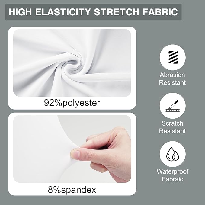150 PCS Banquet Chair Covers for Wedding Universal Polyester Spandex Chair Cover Stretch Slipcovers for Party Dining Flat-Front Chair (White)
