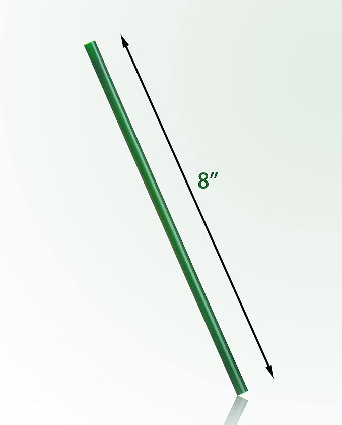 DuraHome Green Plastic Straws Individually Wrapped 1000 Pack, 8 inch BPA Free Restaurant Style Disposable Drinking Straw 0.24" Wide, for Coffee House, Diner or Home, Decorative Display Boxes, Bulk Set