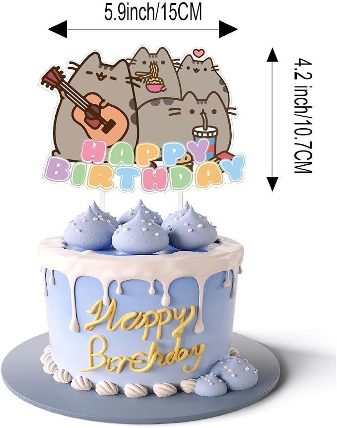 Adorable Cat Party Decorations Kit - Includes Banner, Balloons, Cake/Cupcake Toppers & Hanging Swirls, Perfect for Birthday, Graduation & Themed Pet Parties