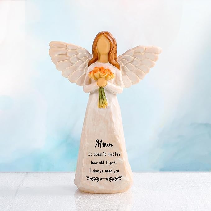 Kohehe Gifts for Mom, Meaningful Mom Birthday Gifts, 5.5" Handmade Angel Figurine, Moms Gift for Birthday, Mothers Day, Valentines Day, Christmas