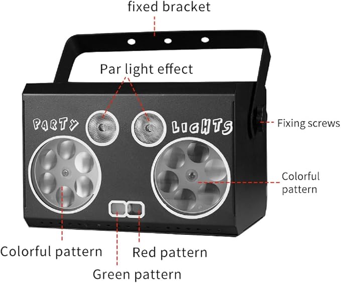 Party Lights DJ Disco Light DMX512 Voice-Controlled RGB Multi-Effect Stage Lighting stroboscopic Family Gatherings Weddings KTV Clubs, Karaoke Holiday Decorations Atmosphere Lighting Light Shows